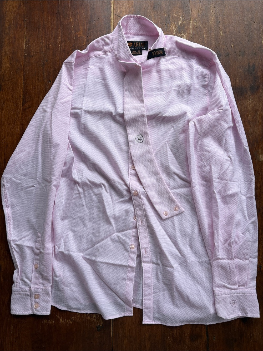 Ariat Pro Series English Long Sleeve Show Shirt Light Pink Cotton Women’s Medium